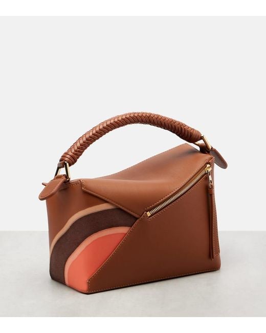 Loewe Puzzle Edge Landscape Small Shoulder Bag in Brown