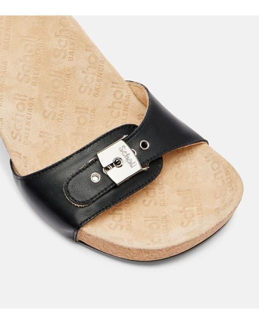 Balenciaga Natural X Scholl 80 Leather Mules