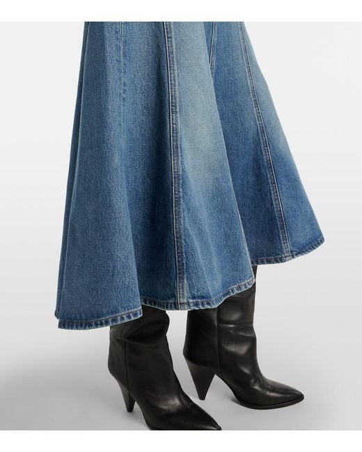 Citizens of Humanity Blue Gaucho Vintage Denim Maxi Skirt