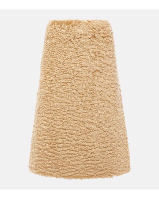 Jil Sander Natural Mohair And Cotton Skirt