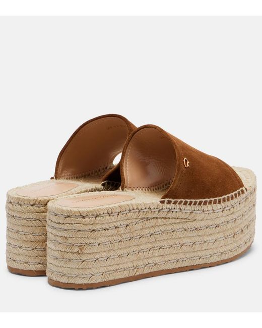 Gianvito Rossi Brown Suede Espadrille Sandals