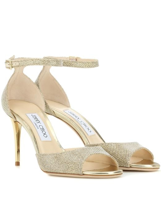 Jimmy Choo Metallic Annie 85 Glitter Sandals