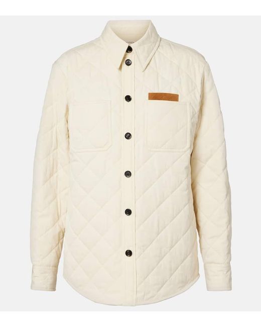 Bottega Veneta Natural Hemdjacke Aus Einem Baumwollgemisch