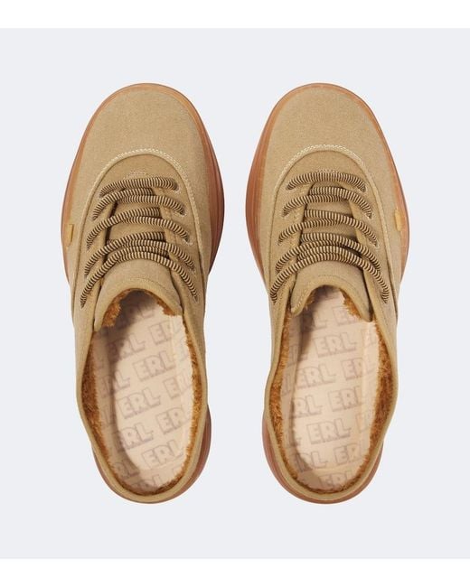 ERL Brown Canvas Mules for men