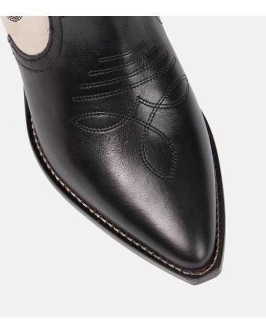 Isabel Marant Natural Duerto Leather & Suede Cowboy Boot