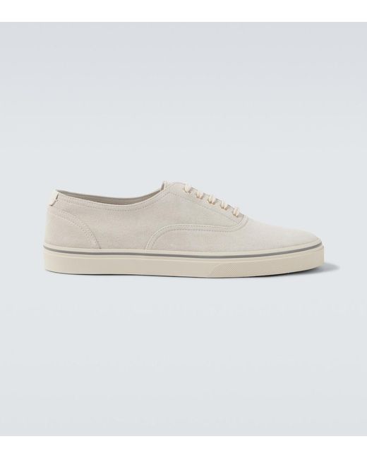 Brunello Cucinelli White Suede Sneakers for men