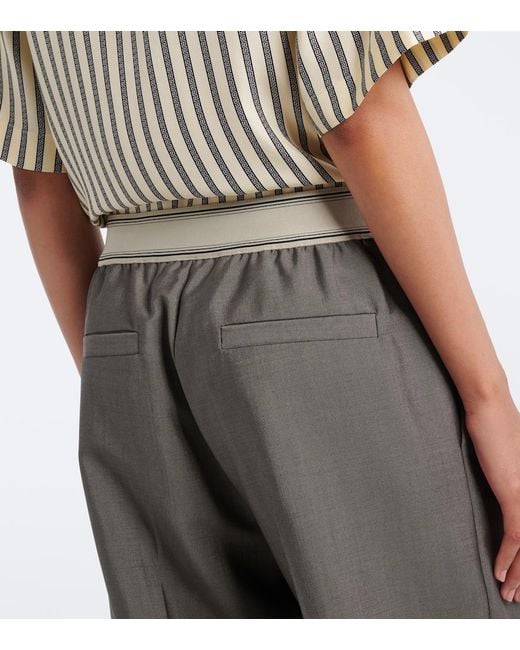 Versace Gray Wool And Mohair Straight Pants
