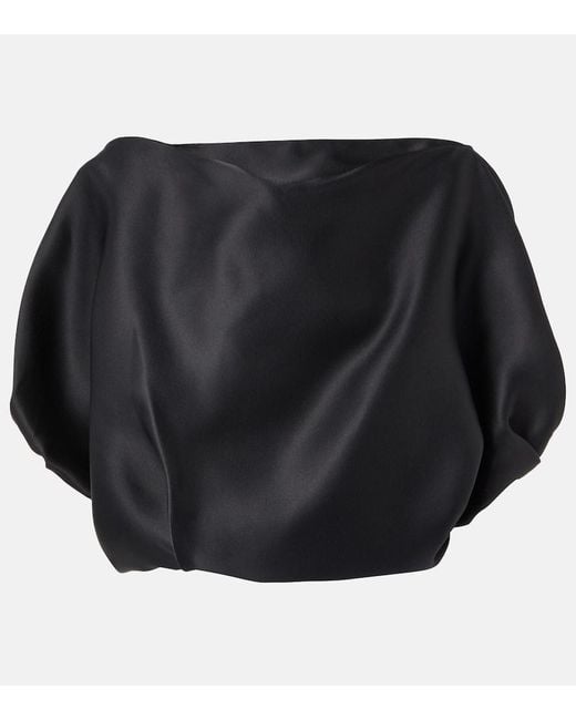 Top Niles De Gazar De Seda Khaite de color Black