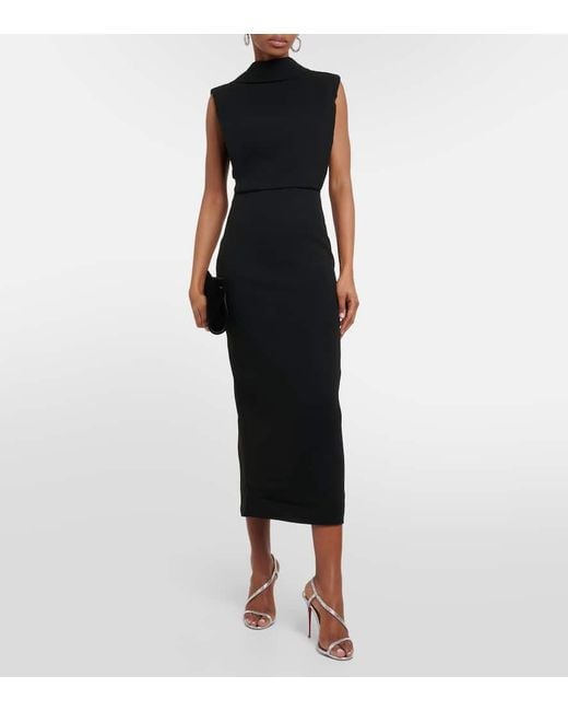 Roland Mouret Black Midikleid Aus Cady