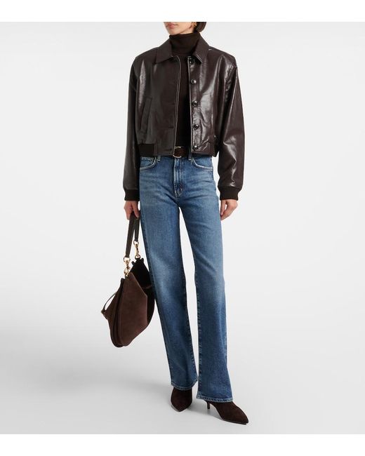 Citizens of Humanity Black Lola Leather Bomber Jacket