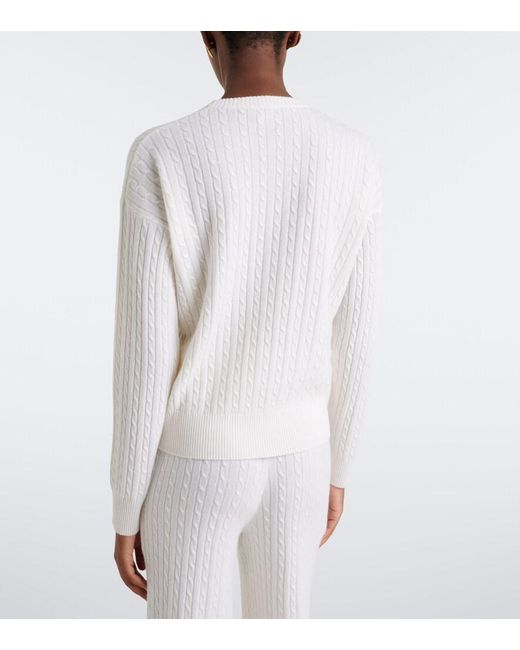 Eleventy White Cable-Knit Cashmere Sweater
