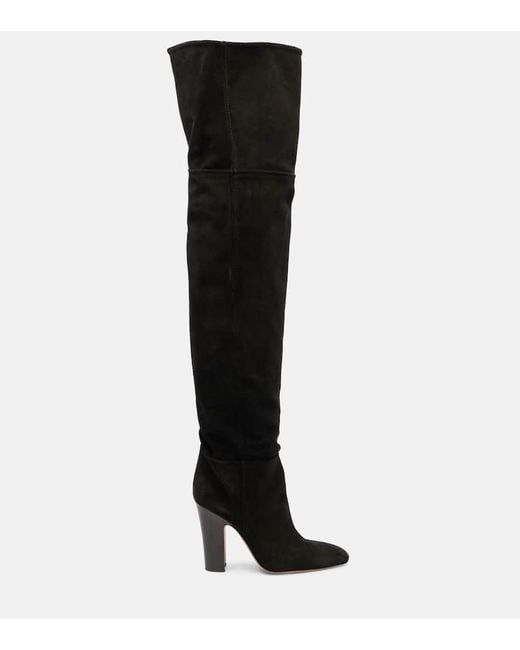 Paris Texas Black Lavinia Suede Over-The-Knee Boots