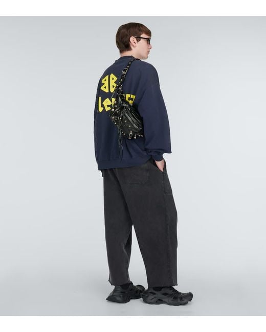 Balenciaga Black Le Cagole Leather Belt Bag for men