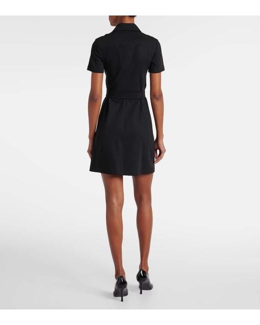 Burberry Black Belted Wool Twill Shirt Dress