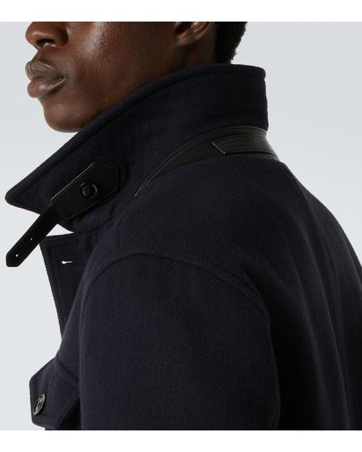 Tom Ford Blue Virgin Wool Coat for men