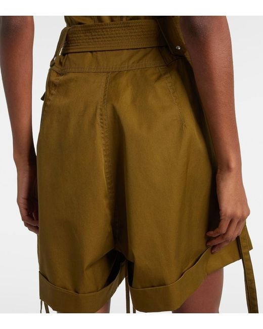 Shorts De Algodon Con Cinturon McQueen de color Green