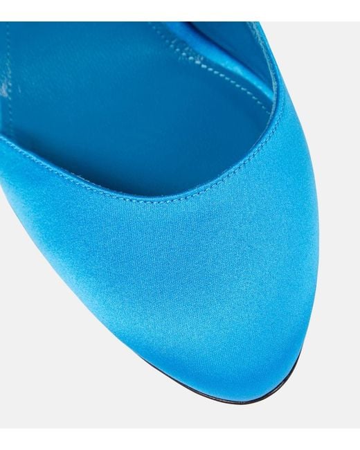 The Attico Blue Carrie Satin Pumps