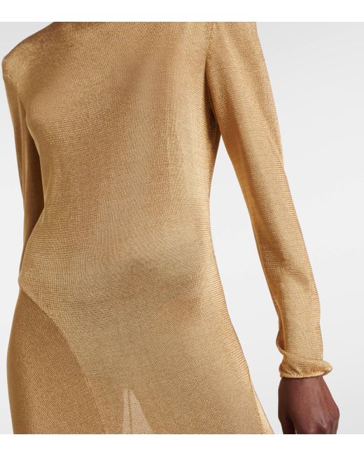 Tom Ford Natural Turtleneck Jersey Gown