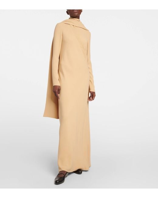 The Row Natural Pascal Scarf-neck Silk Gown