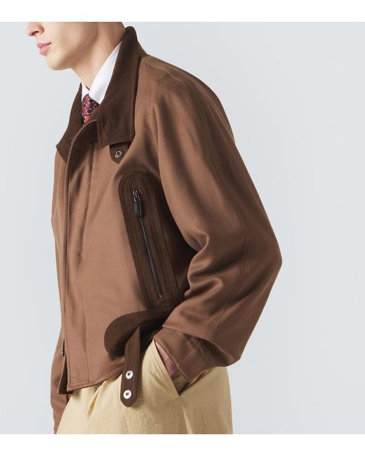 Giorgio Armani Brown Archivio Silk Bomber Jacket for men
