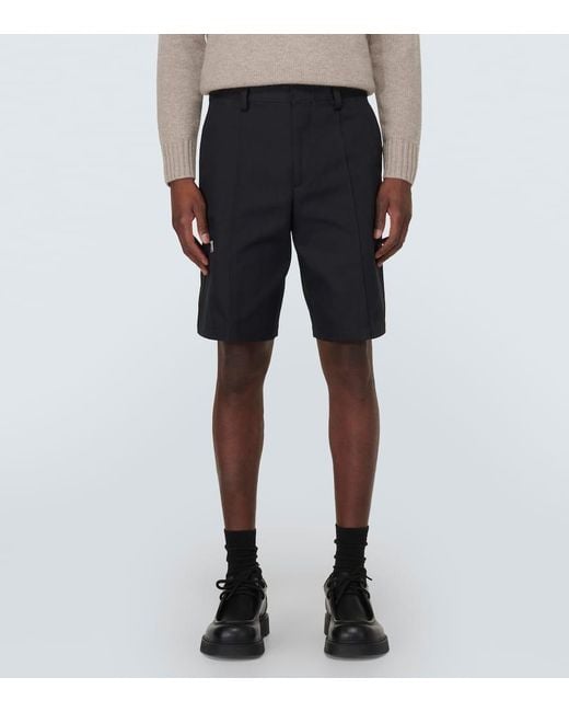 Shorts chinos en mezcla de algodon Lanvin de hombre de color Black