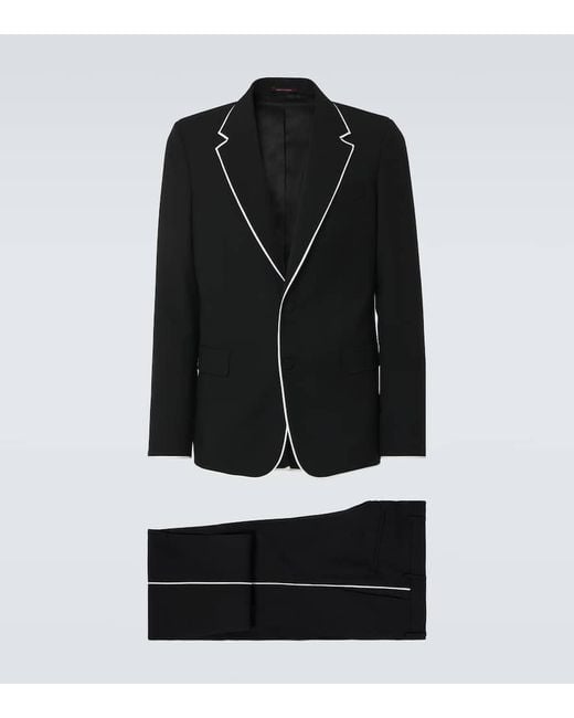 Gucci Black Wool Gabardine Suit for men