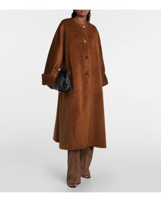 Max Mara Brown Hudson Oversized Alpaca And Wool Coat