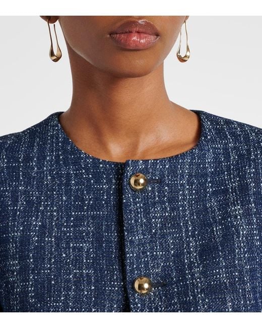 FRAME Blue Cotton Tweed Jacket