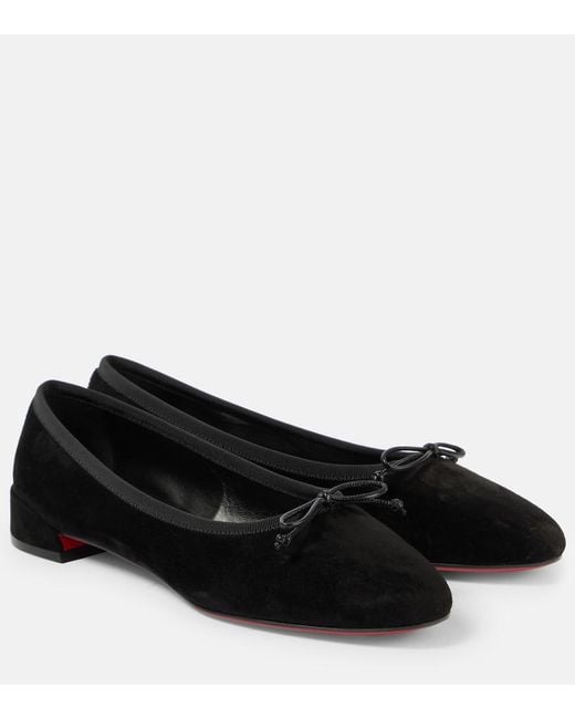 Christian Louboutin Black Sweetie Jane Suede Ballet Flats