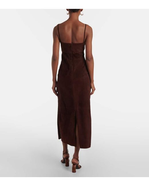 Johanna Ortiz Purple Suede Midi Dress