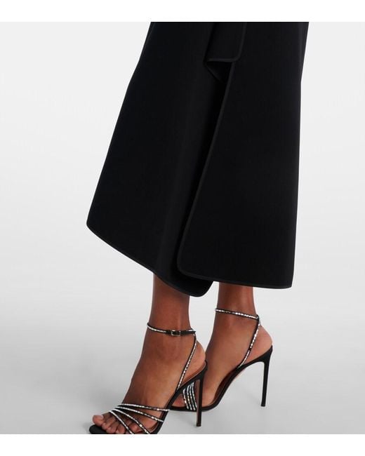 Maticevski Black Diadem Draped Asymmetric Midi Dress