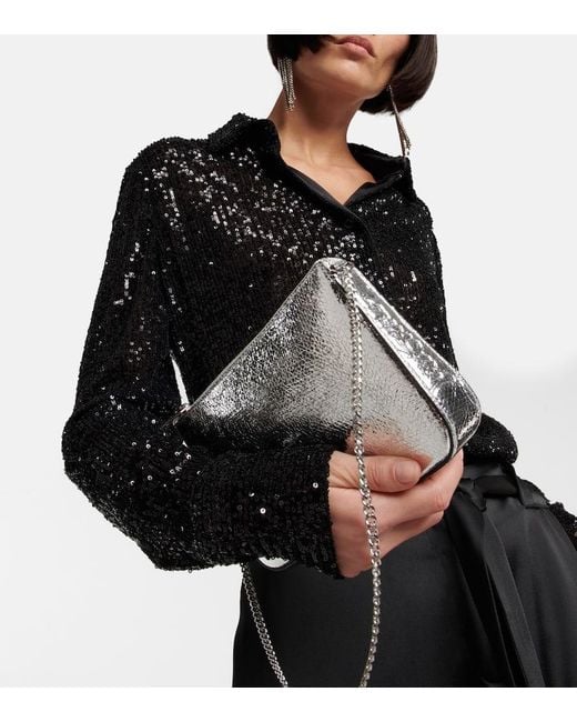 Christian Louboutin Clutch Loubila Aus Metallic-Leder