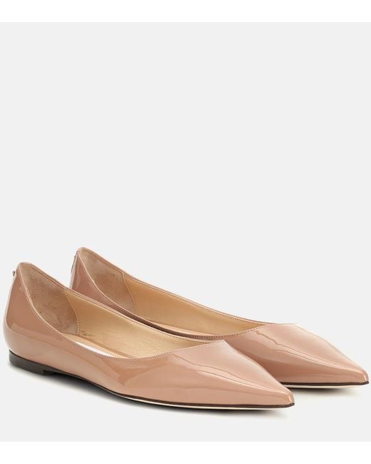 Jimmy Choo Pink Love Patent Leather Ballet Flats