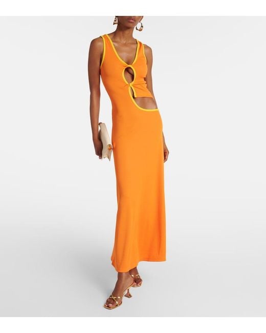 Christopher Esber Orange Open Twist Maxi Dress
