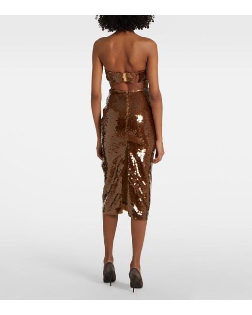 Blazé Milano Brown Sequined Bra Top