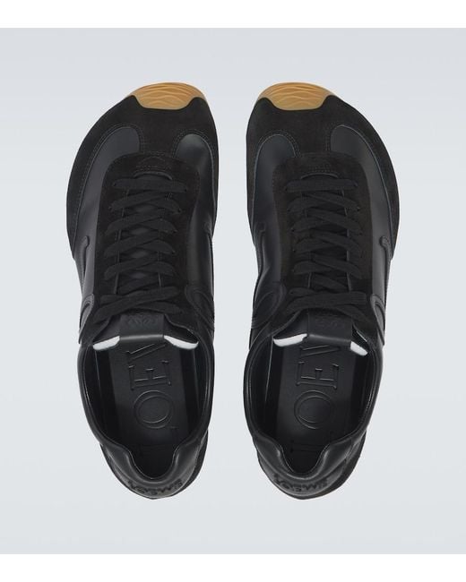 Loewe Black Leather-Suede Ballet Runner 2.0 Sneakers for men