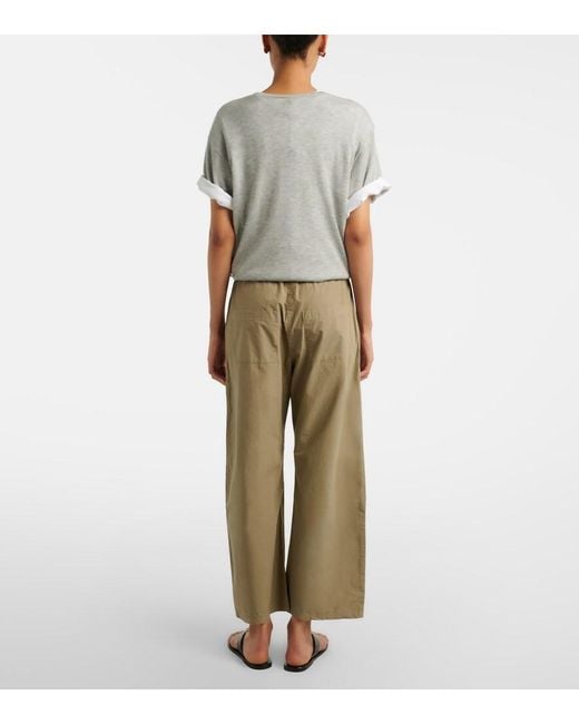 Leset Natural Kyoto Cotton Wide-Leg Pants