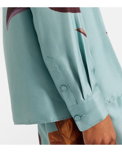 LaDoubleJ Blue Boy Floral Silk Shirt