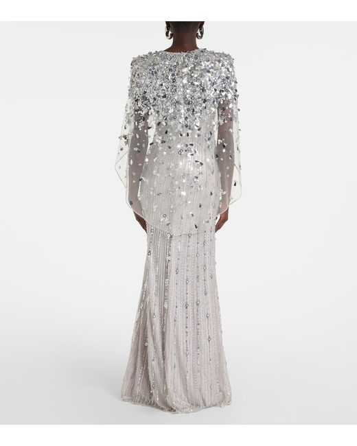Jenny Packham White Robe Nettie Aus Tuell Mit Pailletten