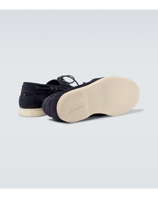 Loro Piana Segelschuhe Sea-Sail Walk Aus Veloursleder in Blue für Herren