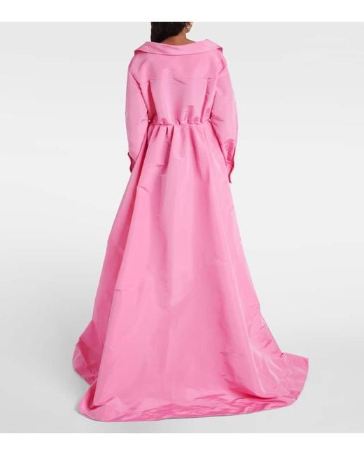 Vestido de faya de seda Valentino de color Pink