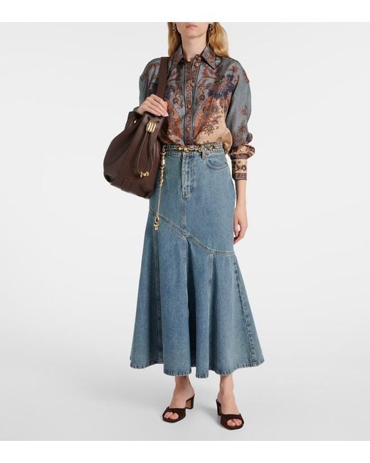 Zimmermann Brown Halcyon Large Leather Bucket Bag