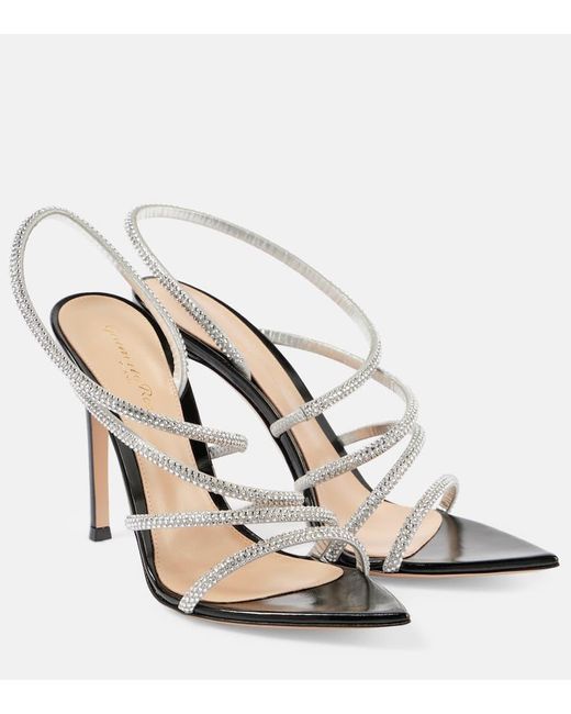 Sandali Crystal Ettie di Gianvito Rossi in White