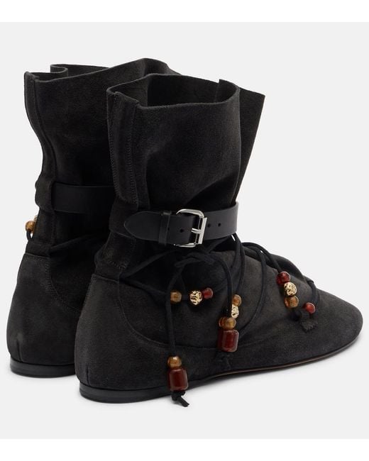 Isabel Marant Black Letiz Suede Ankle Boots