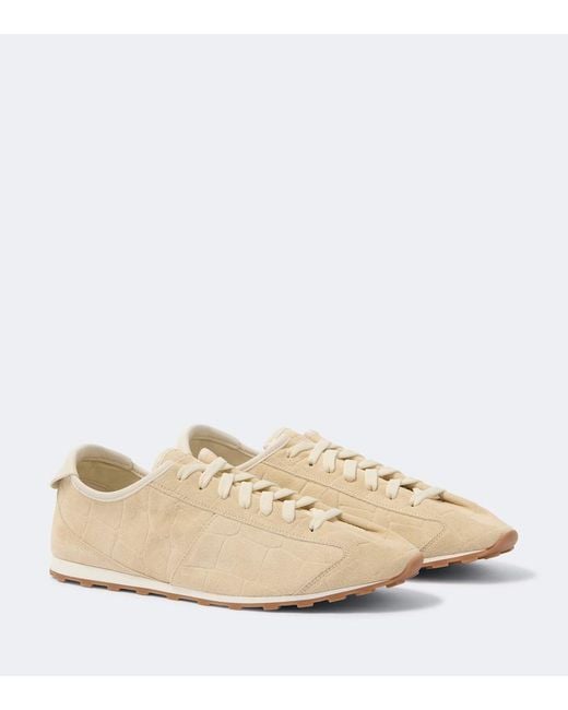 Jacquemus Natural Tennis Croc-Effect Suede Sneakers for men