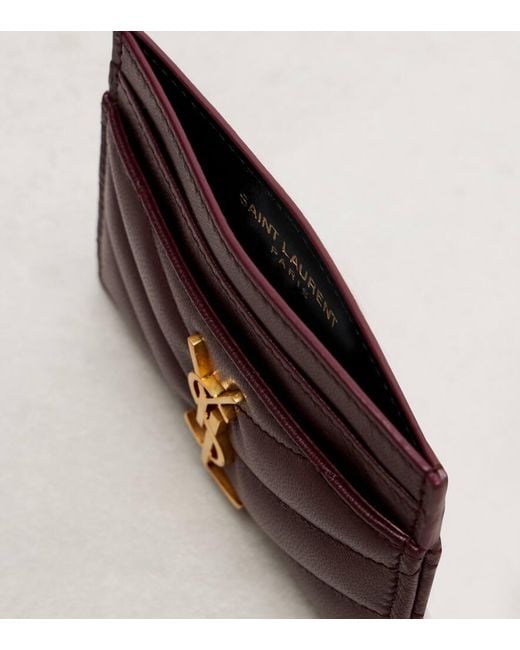 Saint Laurent Purple Cassandre Leather Card Case