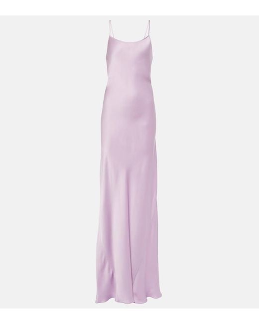 Victoria Beckham Purple Satin Gown