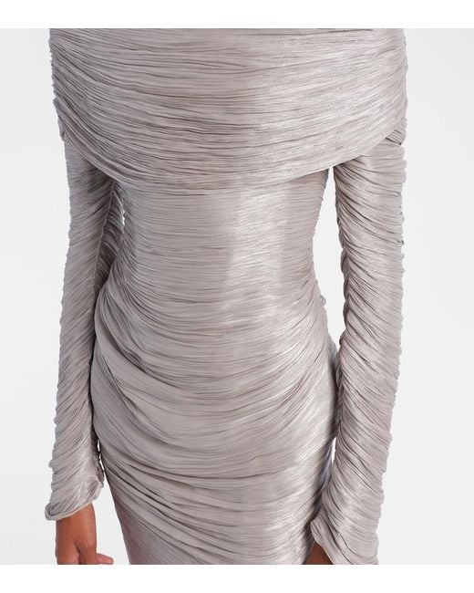 Marmar Halim Gray Ruched Gown