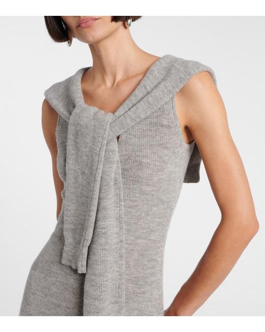 AYA MUSE Gray Vao Wool-Blend Minidress