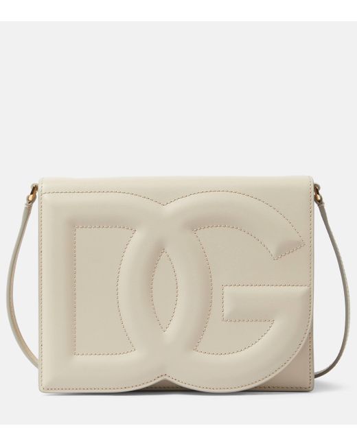 Dolce & Gabbana Natural Dg Small Leather Crossbody Bag